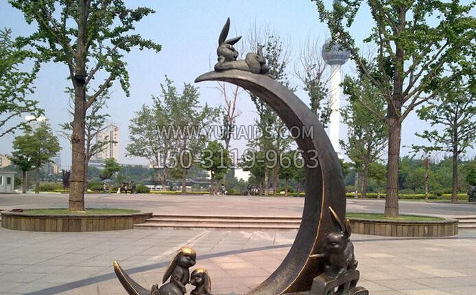 小兔子公园景观铜雕雕塑