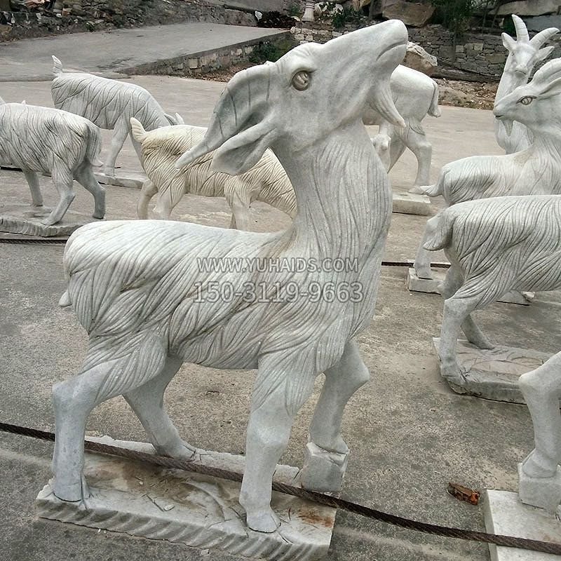 羊大理石草坪动物雕塑摆件
