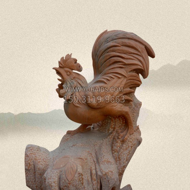 酉鸡景观石雕雕塑