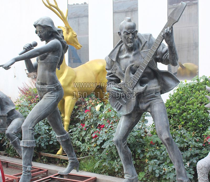 摇滚乐队人物铜雕 雕塑