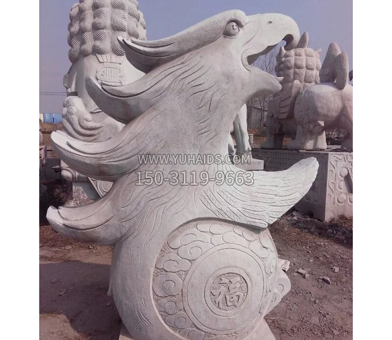 鹰头抱福石雕雕塑