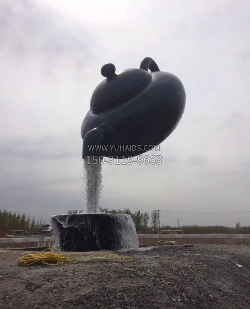 新疆流水的茶壶铜雕雕塑
