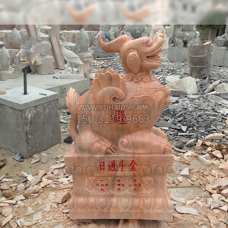 招财进宝晚霞红貔貅雕塑