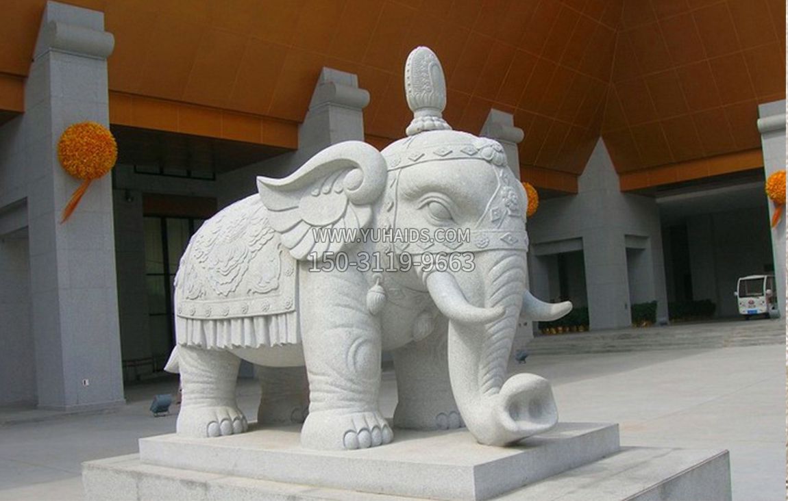 招财吉祥大象石雕雕塑