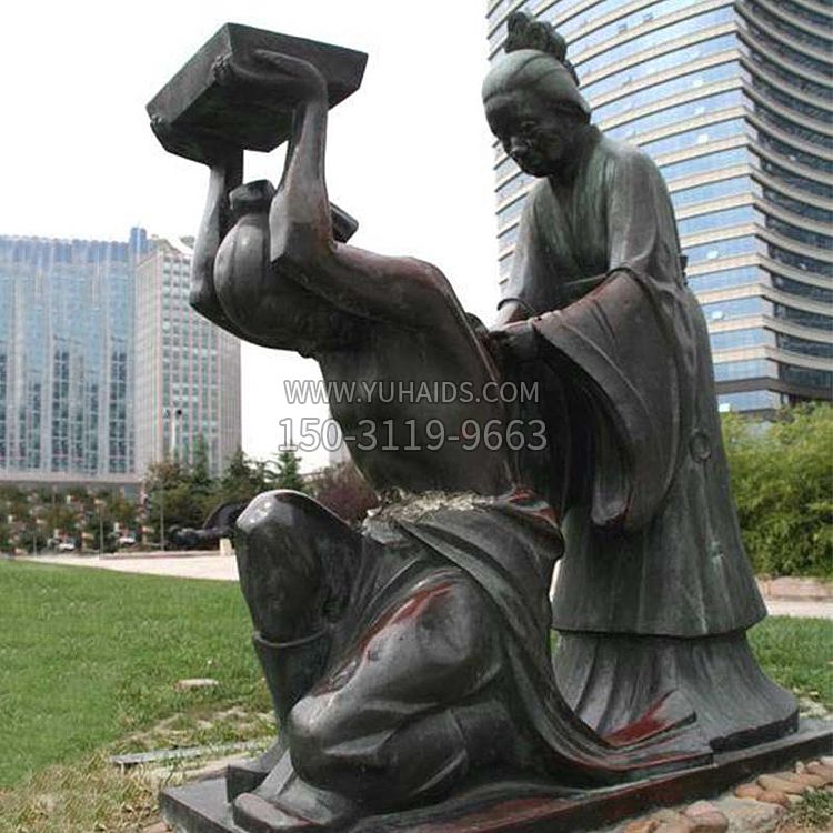 岳母刺字铜雕景观-城市文化景观人物雕塑