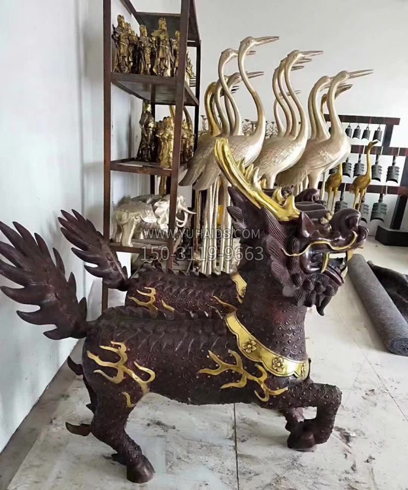招财纳福麒麟铜雕雕塑