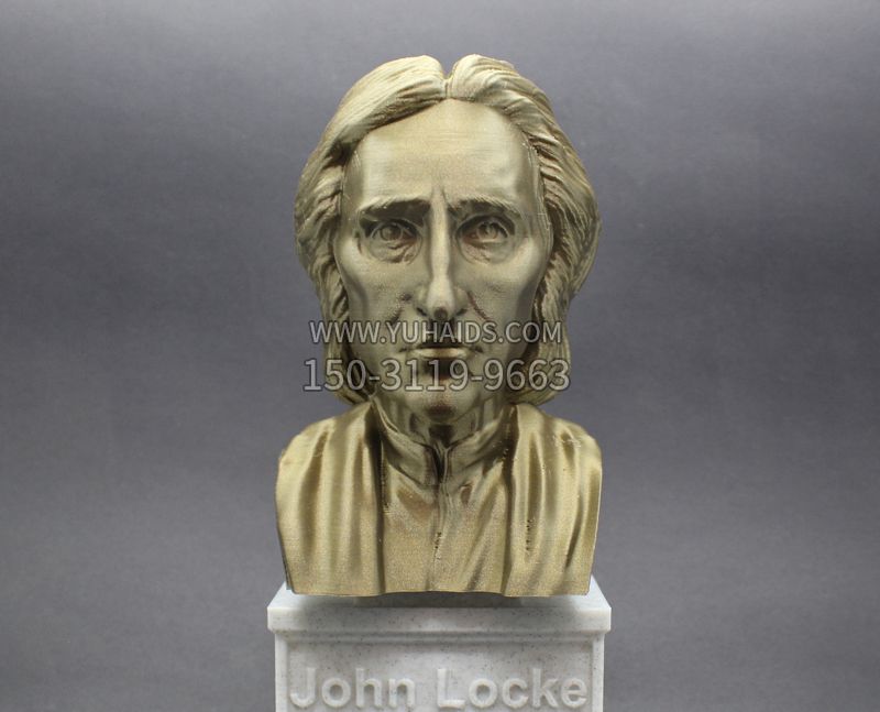 约翰洛克铜雕头像-英国哲学家世界著名人物雕塑