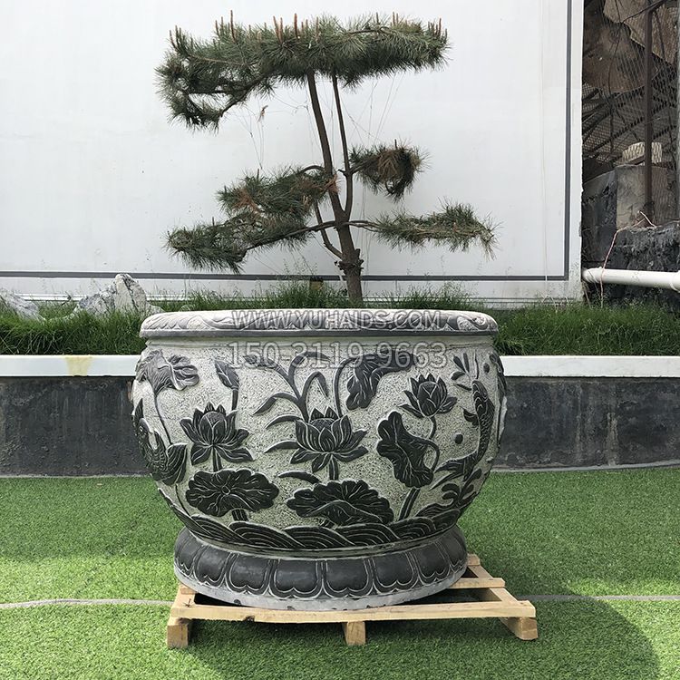 园林石雕水缸雕塑