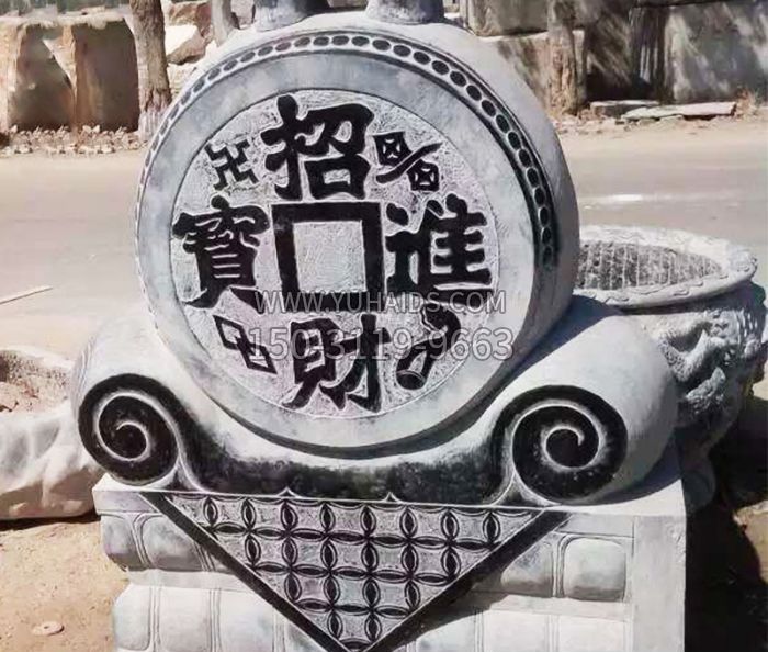 园林貔貅门墩石雕 园林貔貅门墩石雕