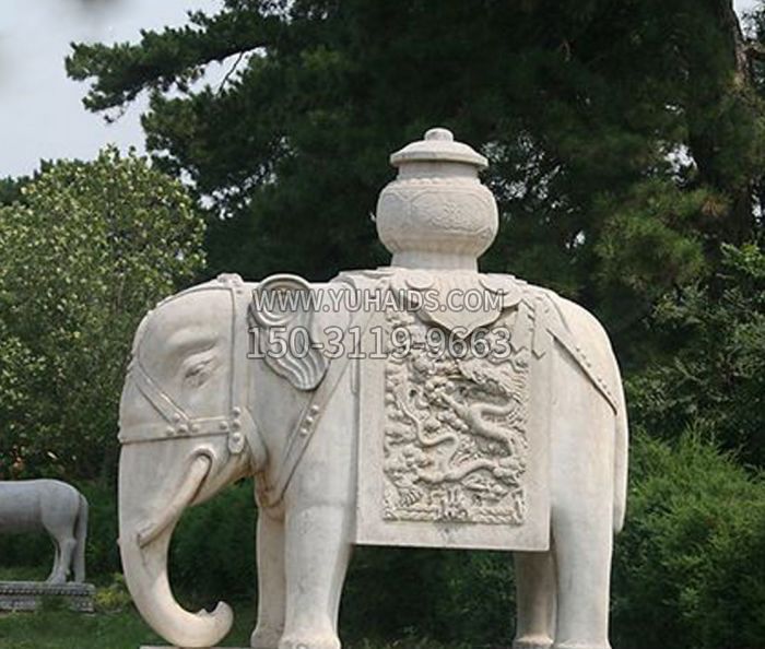 园林景观驮宝大象石雕雕塑