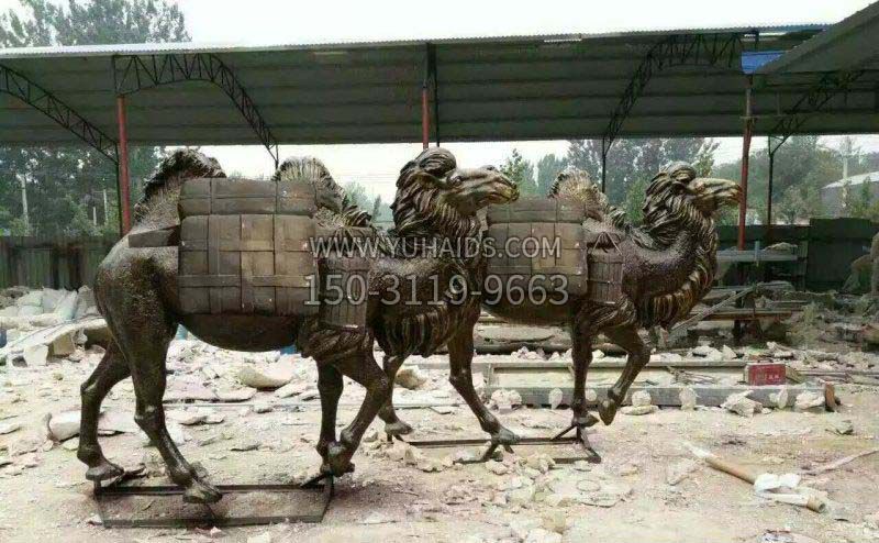 载货骆驼公园动物铜雕