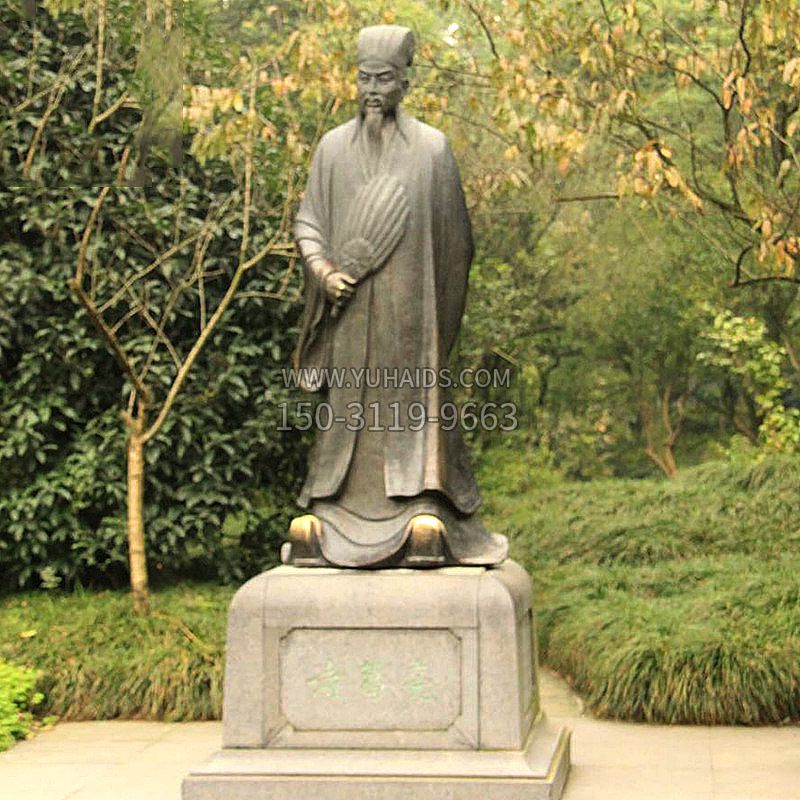 诸葛亮铜雕像-公园景区三国著名人物雕塑