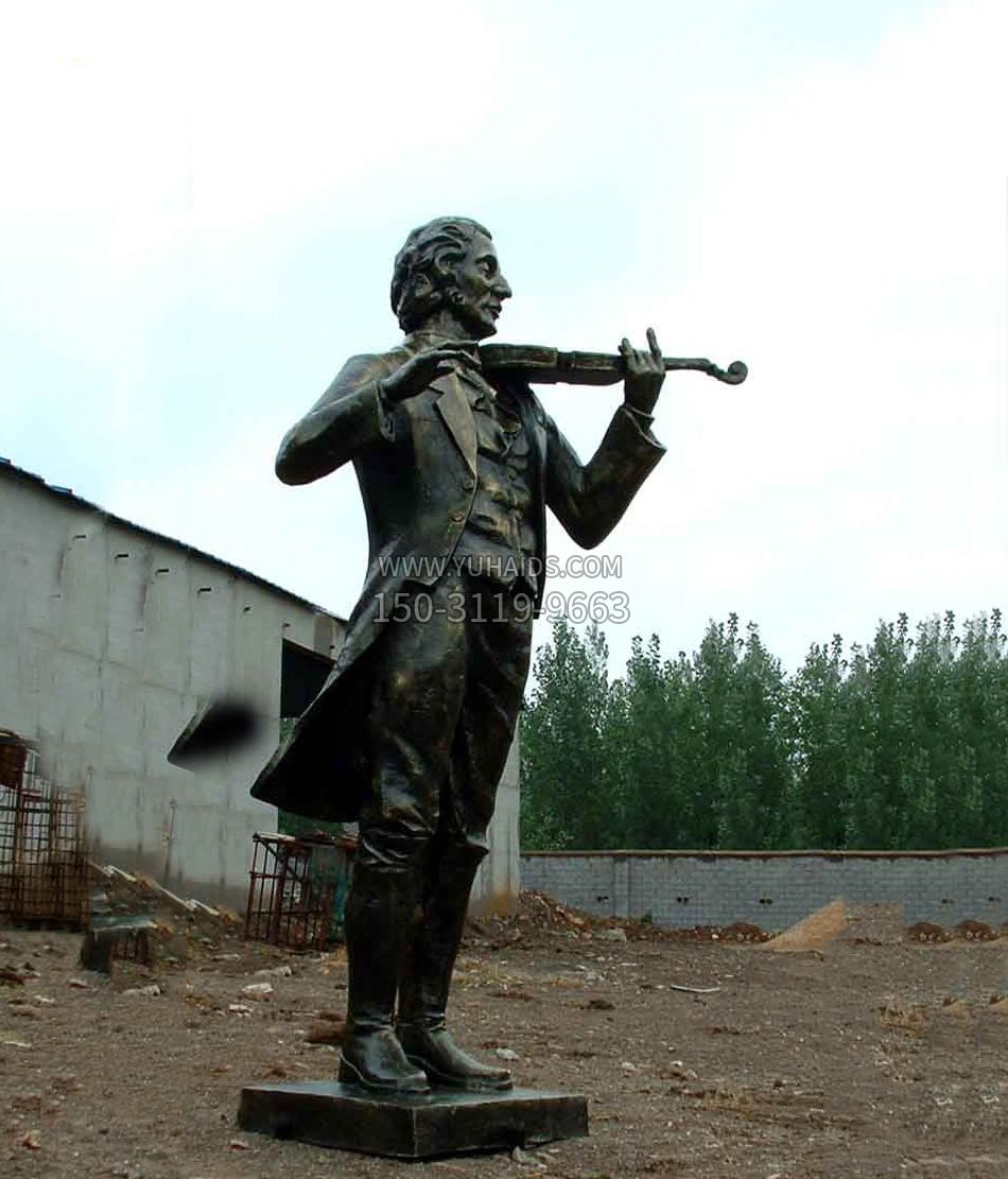 著名的小提琴大师帕格尼尼​雕像，玻璃钢仿铜西方著名作曲家音乐家雕塑