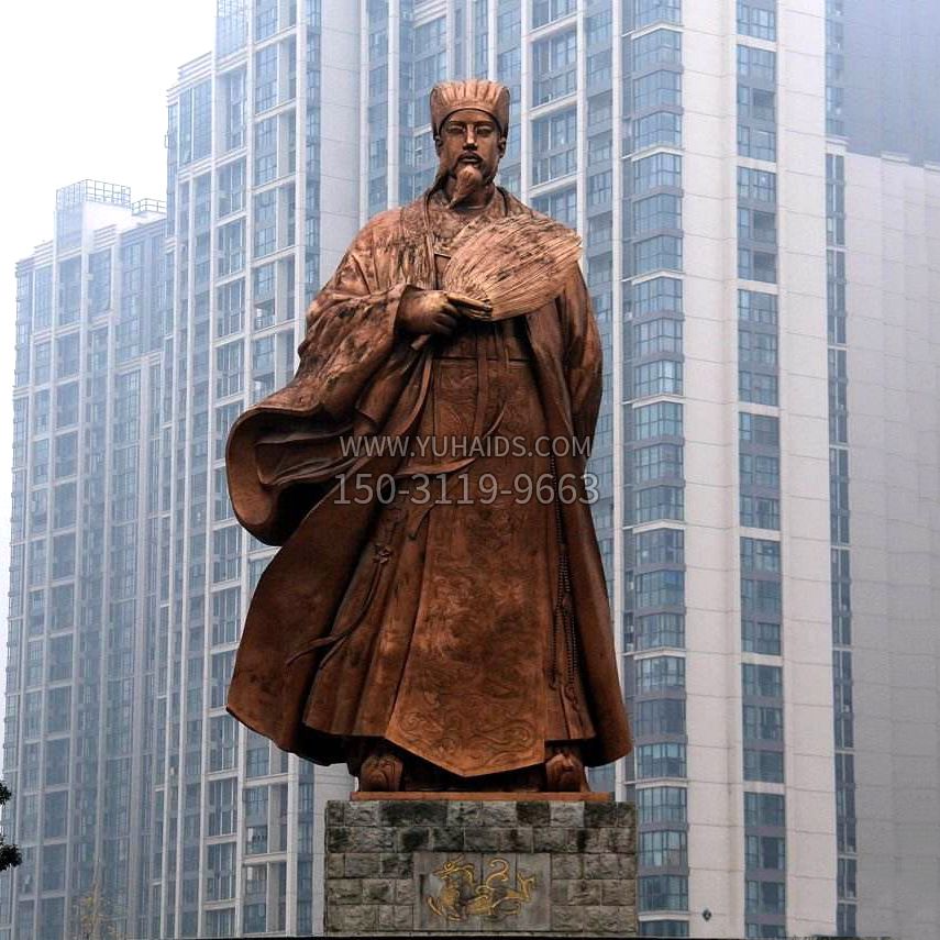 诸葛亮城市景观铜雕像-中国古代著名人物三国谋士卧龙先生雕塑