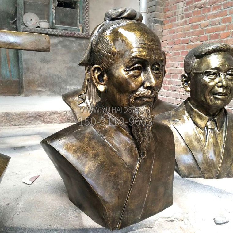 中国古代著名数学家祖冲之铸铜胸像雕塑