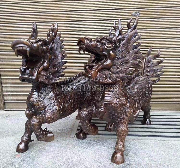铸铜铜麒麟雕塑