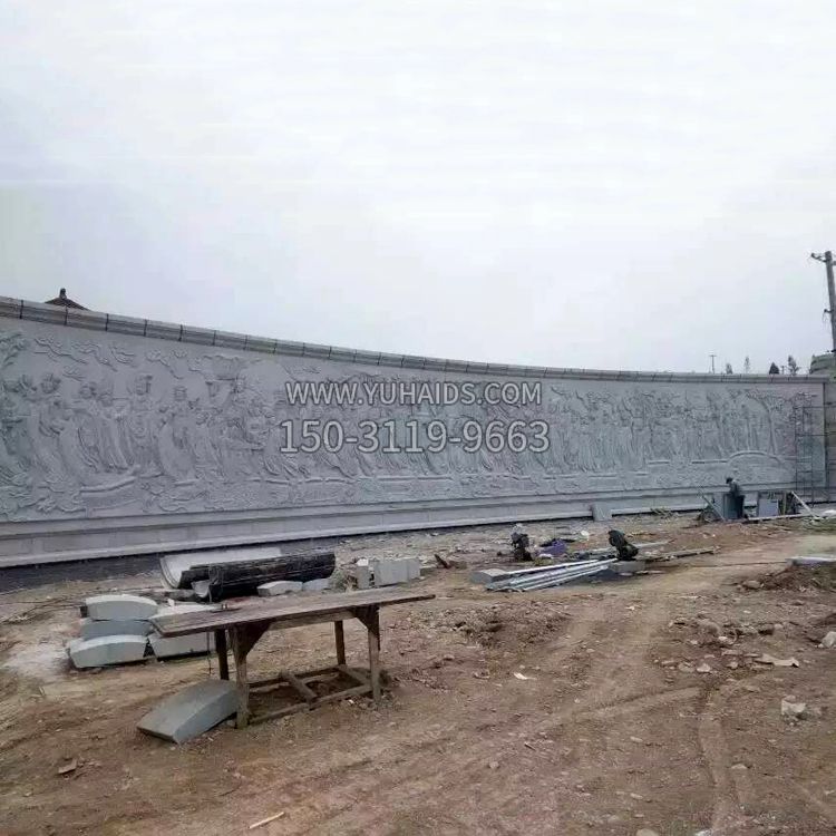 中国神话人物大理石浮雕墙雕塑