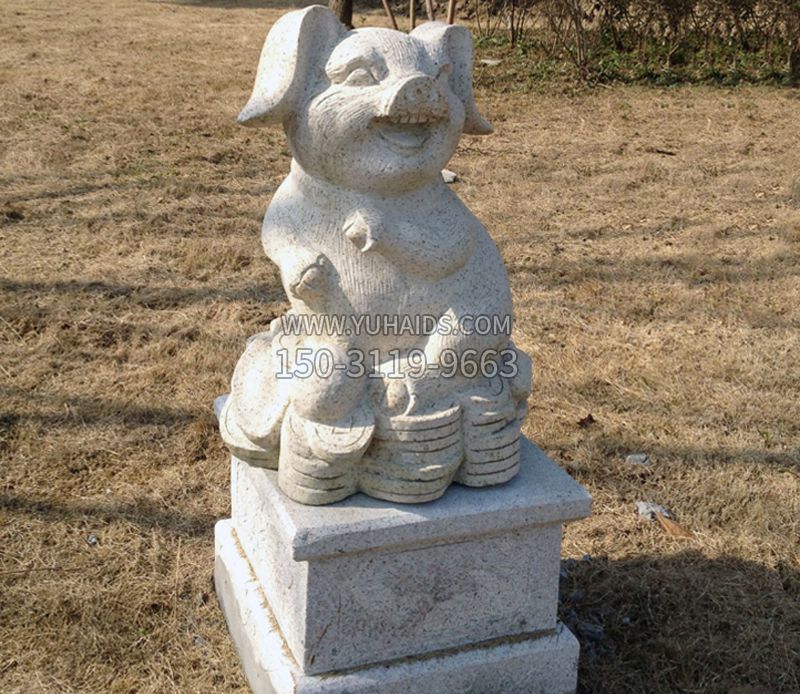 招财猪石雕雕塑