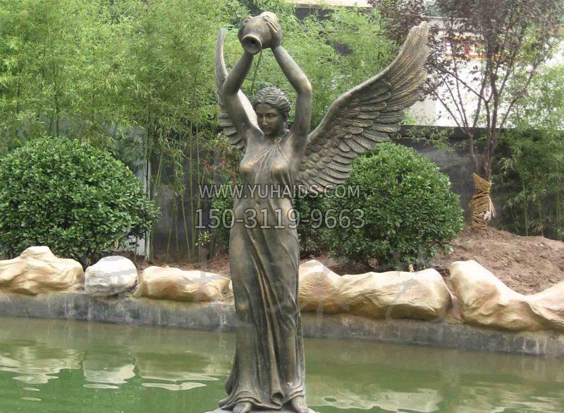 铸铜欧式人物喷泉雕塑