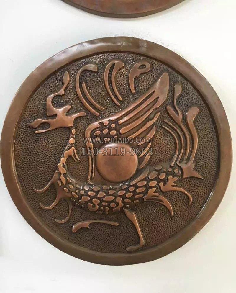 朱雀铜浮雕雕塑
