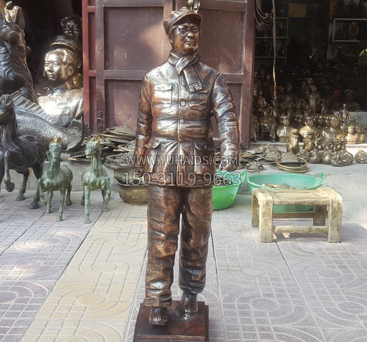 铸铜青年时期毛主席雕塑