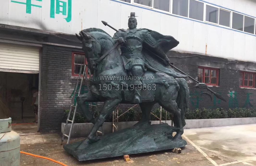 赵云骑马广场铜雕 雕塑