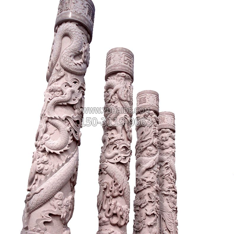 中国传统龙柱石雕雕塑