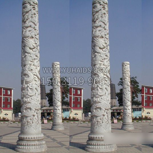 中国龙柱雕塑