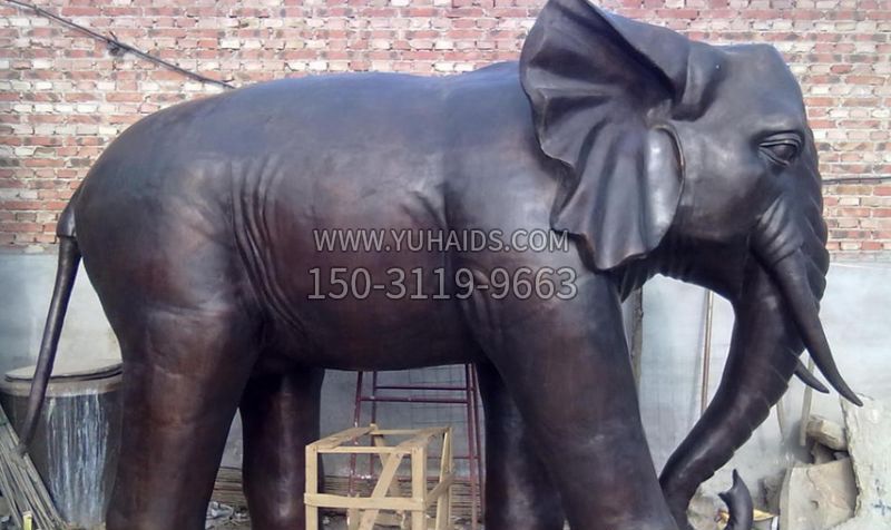 铸铜大象公园动物雕塑