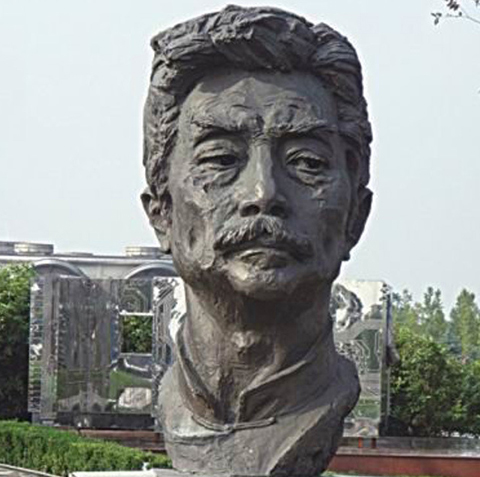 著名文学家鲁迅先生铸铜头像雕塑