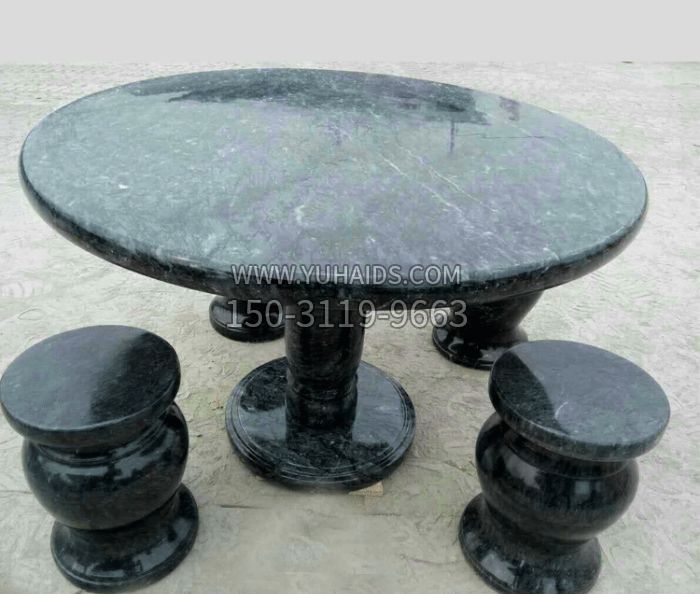 中国黑圆桌凳公园石雕雕塑