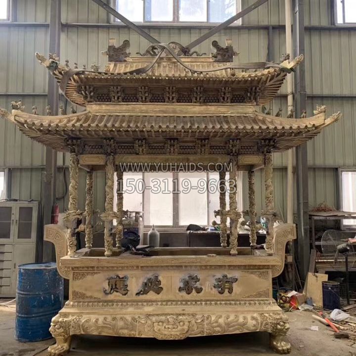 铸造铜香炉雕塑