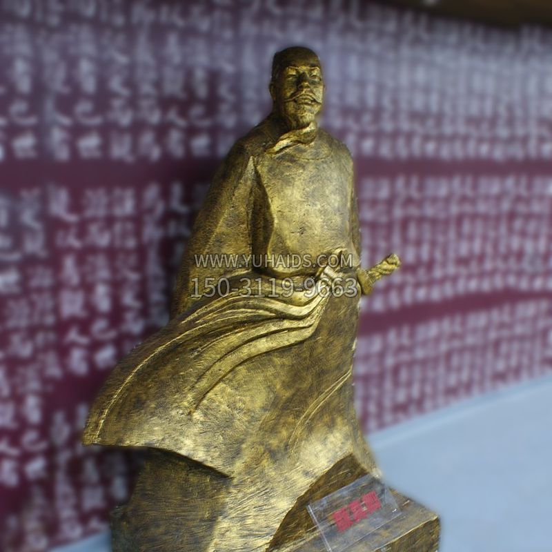 铸铜颜真卿雕像-中国古代名人著名书法家雕塑