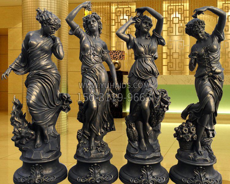 铸铜西方人物四季神雕塑