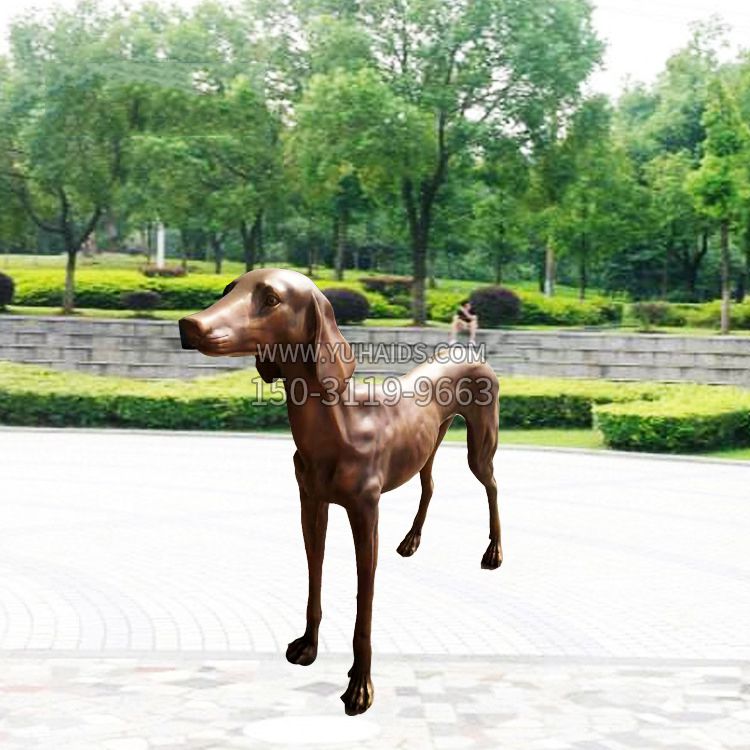 铸铜细犬铜雕狗雕塑