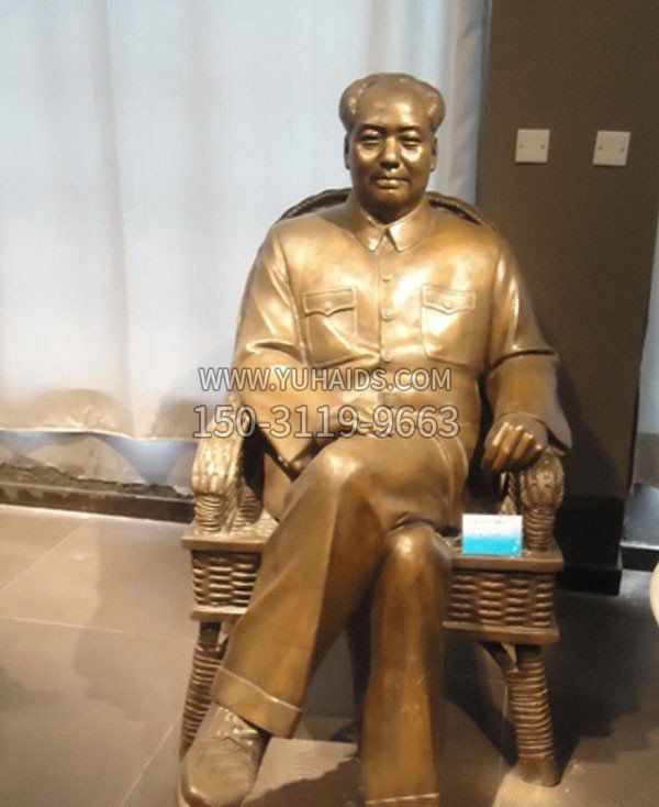 坐着的毛主席伟人铜雕雕塑