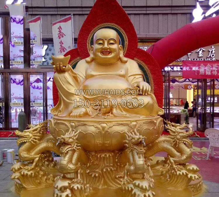 铸铜坐式弥勒佛雕像雕塑