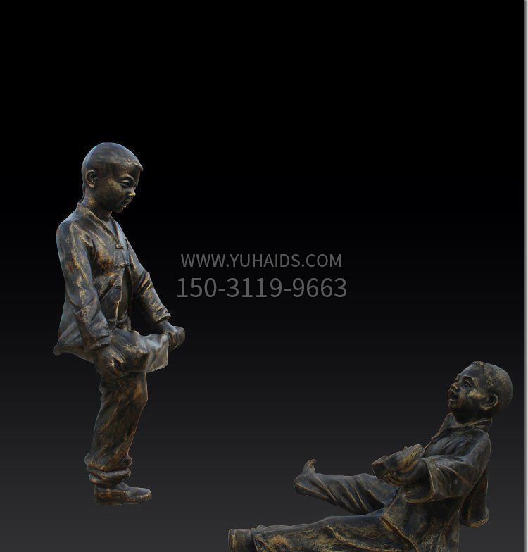 撞拐的儿童铜雕雕塑