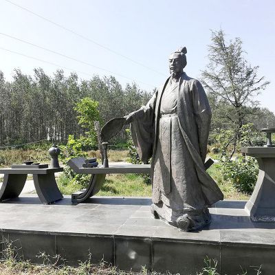 诸葛亮公园景观小品雕塑-三国之蜀国丞相孔明雕像