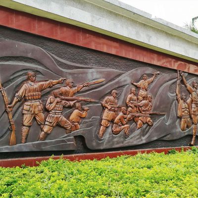 解放军浮雕-公园园林历史事件玻璃钢浮雕壁画