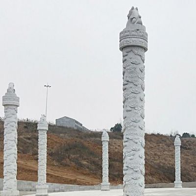 广场景观大理石文化柱石雕 (2)