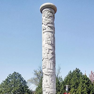 广场景观大理石文化柱石雕 (5)