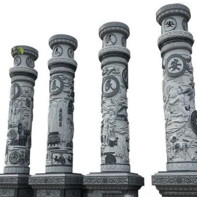 国泰民安文化柱石雕