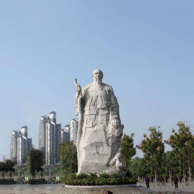 公园园林广场名人著名画家齐白石汉白玉雕像