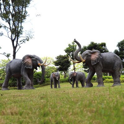 玻璃钢大象仿真大象雕塑-公园景区园林装饰动物摆件