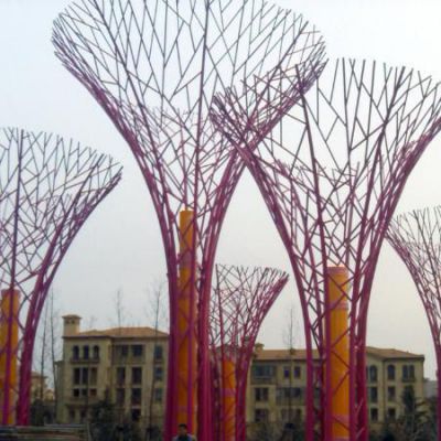 不锈钢抽象树枝城市景观雕塑