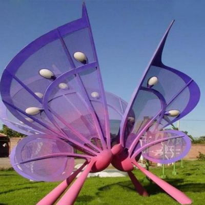 不锈钢公园灯光蝴蝶雕塑