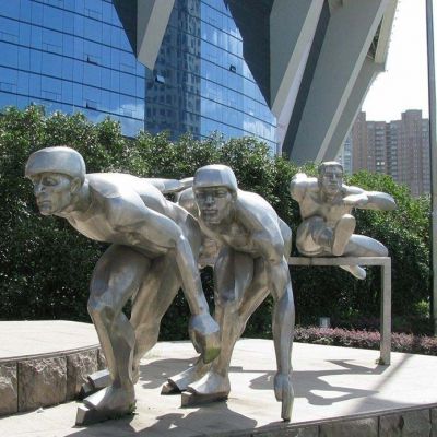 不锈钢跨栏企业雕塑