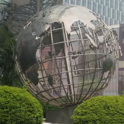 不锈钢企业地球仪雕塑