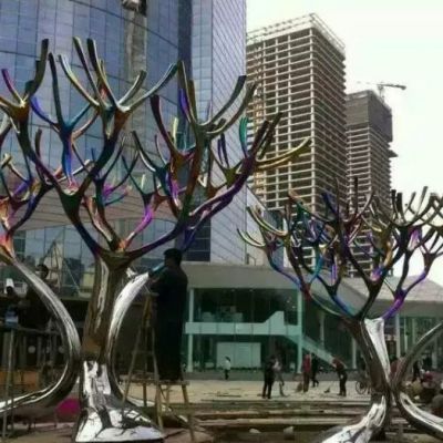 城市不锈钢抽象树